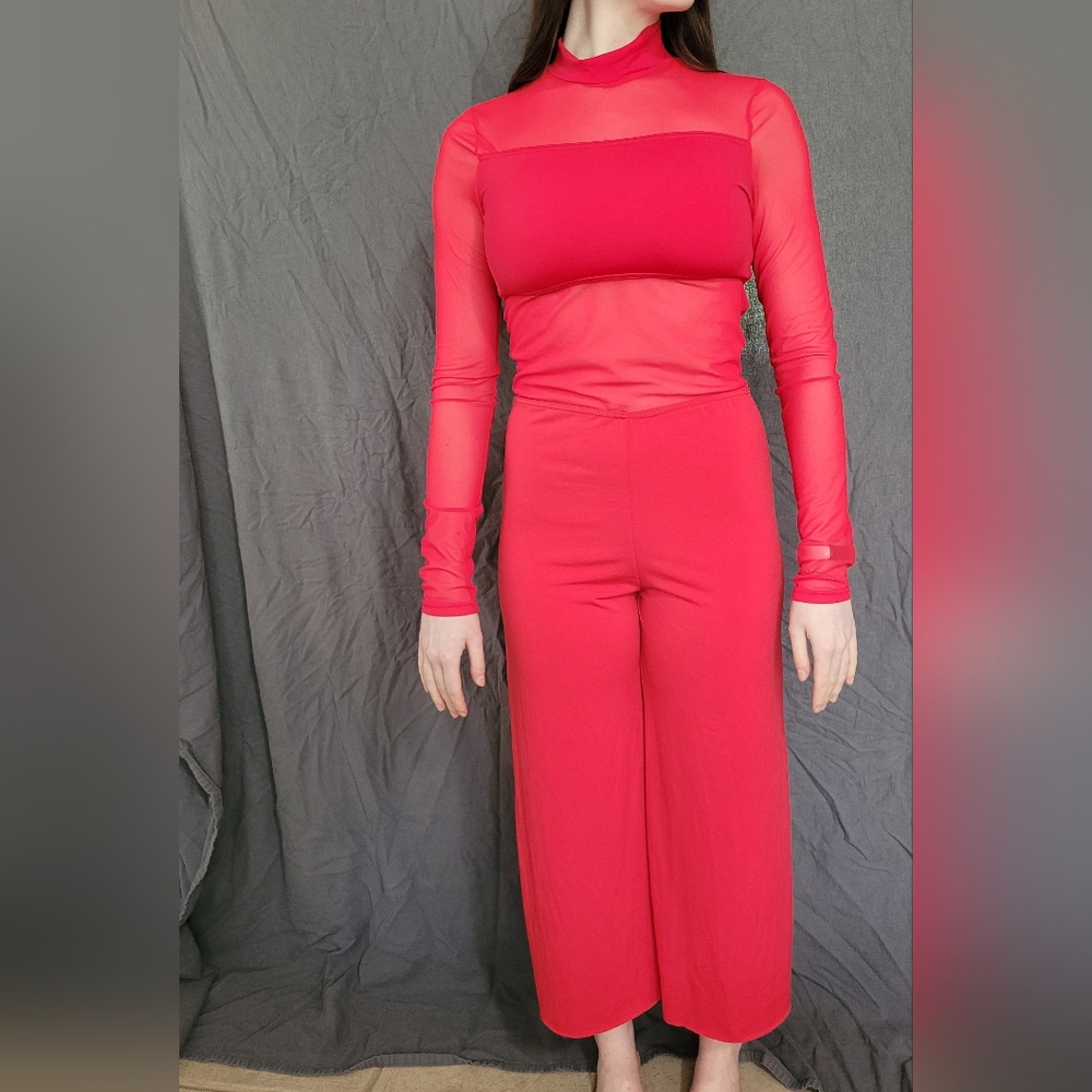 Red Unitard Dance Costume Adult Medium